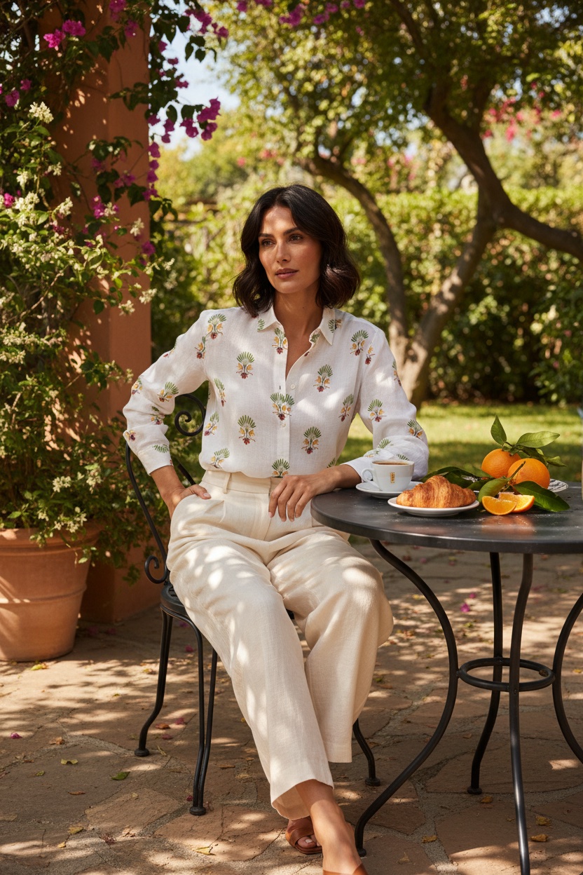 Woman Garden Breakfast